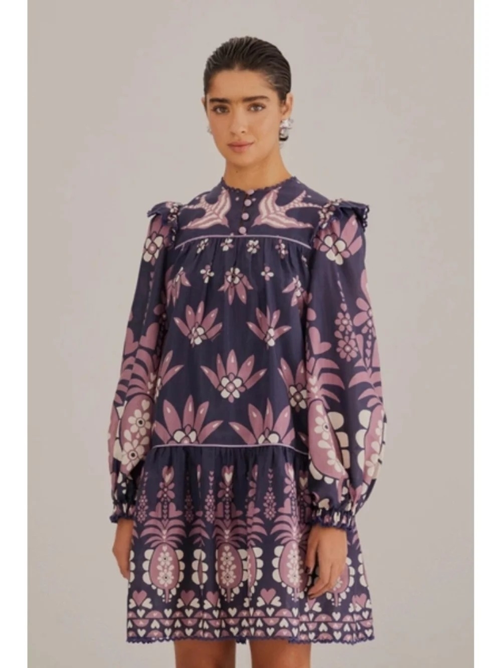 FARM Rio Ainika Martina Floral Long Sleeve Shift Dress
